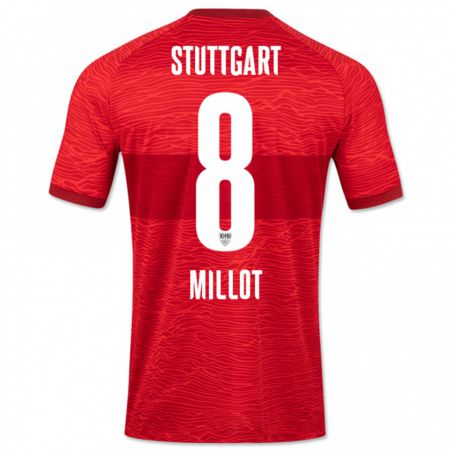 Kandiny Uomo Maglia Enzo Millot #8 Rosso Kit Gara Away 2023/24 Maglietta