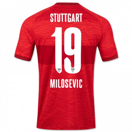 Kandiny Uomo Maglia Jovan Milosevic #19 Rosso Kit Gara Away 2023/24 Maglietta