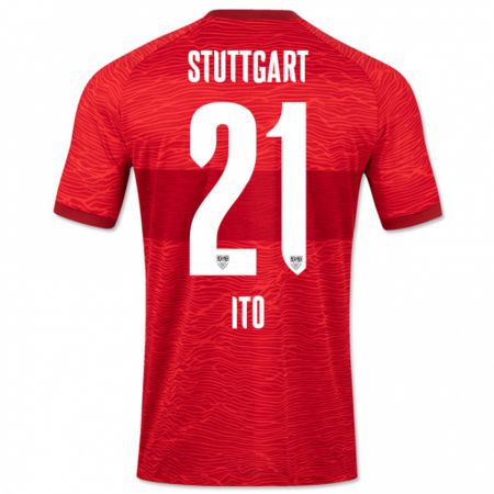 Kandiny Herren Hiroki Ito #21 Rot Auswärtstrikot Trikot 2023/24 T-Shirt Österreich