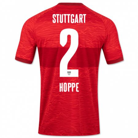 Kandiny Uomo Maglia Mattis Hoppe #2 Rosso Kit Gara Away 2023/24 Maglietta