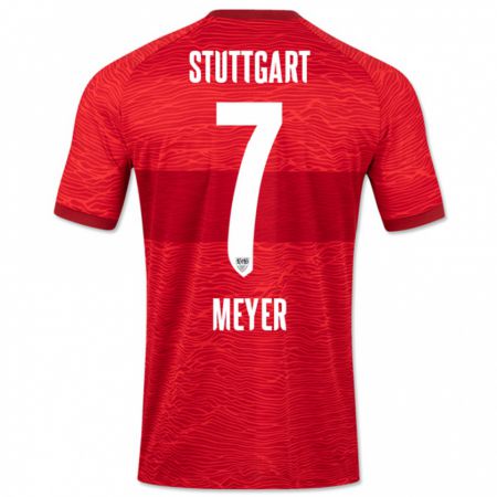 Kandiny Uomo Maglia Jordan Meyer #7 Rosso Kit Gara Away 2023/24 Maglietta