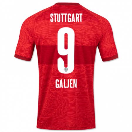 Kandiny Heren Dejan Galjen #9 Rood Uitshirt Uittenue 2023/24 T-Shirt België