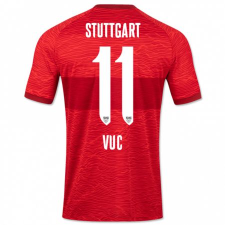 Kandiny Herren Patrick Vuc #11 Rot Auswärtstrikot Trikot 2023/24 T-Shirt Österreich