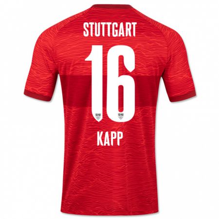 Kandiny Uomo Maglia Patrick Kapp #16 Rosso Kit Gara Away 2023/24 Maglietta