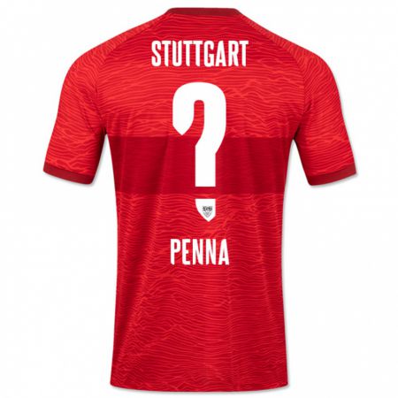 Kandiny Uomo Maglia Lauri Penna #0 Rosso Kit Gara Away 2023/24 Maglietta