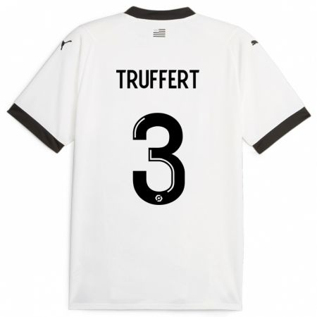 Kandiny Uomo Maglia Adrien Truffert #3 Bianco Kit Gara Away 2023/24 Maglietta