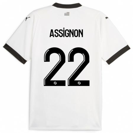 Kandiny Uomo Maglia Lorenz Assignon #22 Bianco Kit Gara Away 2023/24 Maglietta