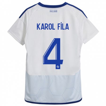 Kandiny Uomo Maglia Karol Fila #4 Bianco Kit Gara Away 2023/24 Maglietta