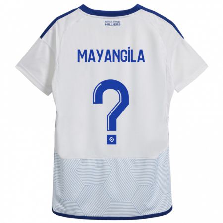 Kandiny Uomo Maglia Ryan Tutu Mayangila #0 Bianco Kit Gara Away 2023/24 Maglietta