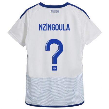 Kandiny Uomo Maglia Rabby Nzingoula #0 Bianco Kit Gara Away 2023/24 Maglietta