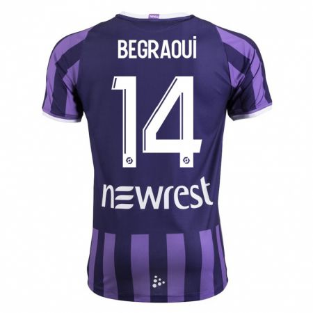 Kandiny Hombre Camiseta Yanis Begraoui #14 Morado 2ª Equipación 2023/24 La Camisa