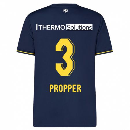 Kandiny Hombre Camiseta Robin Pröpper #3 Armada 2ª Equipación 2023/24 La Camisa