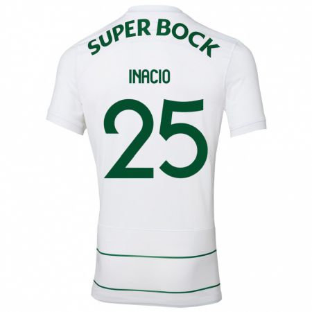 Kandiny Uomo Maglia Gonçalo Inácio #25 Bianco Kit Gara Away 2023/24 Maglietta