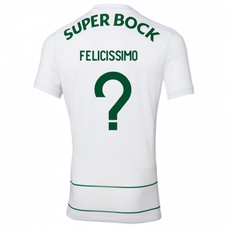 Kandiny Uomo Maglia Eduardo Felicíssimo #0 Bianco Kit Gara Away 2023/24 Maglietta