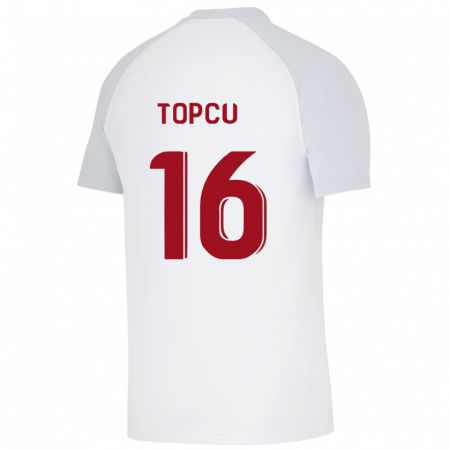 Kandiny Uomo Maglia Ebru Topçu #16 Bianco Kit Gara Away 2023/24 Maglietta