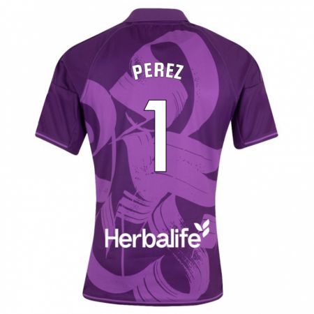 Kandiny Uomo Maglia Fer Pérez #1 Viola Kit Gara Away 2023/24 Maglietta