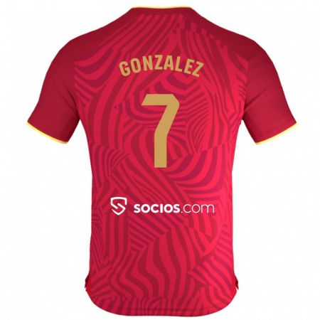 Kandiny Uomo Maglia Juan González #7 Rosso Kit Gara Away 2023/24 Maglietta