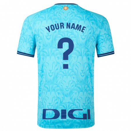 Kandiny Uomo Maglia Il Tuo Nome #0 Cielo Blu Kit Gara Away 2023/24 Maglietta