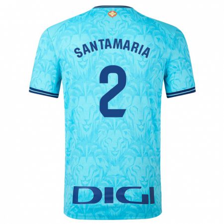 Kandiny Uomo Maglia Unai Santamaría #2 Cielo Blu Kit Gara Away 2023/24 Maglietta