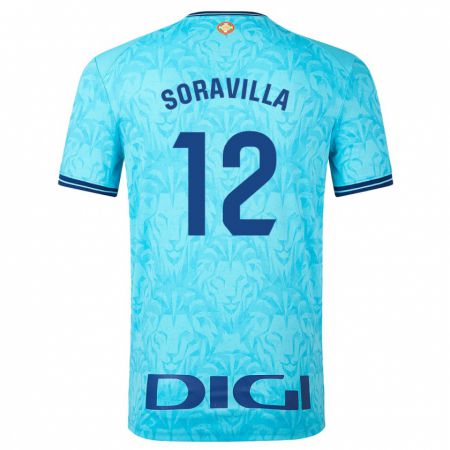 Kandiny Uomo Maglia Ander Soravilla #12 Cielo Blu Kit Gara Away 2023/24 Maglietta