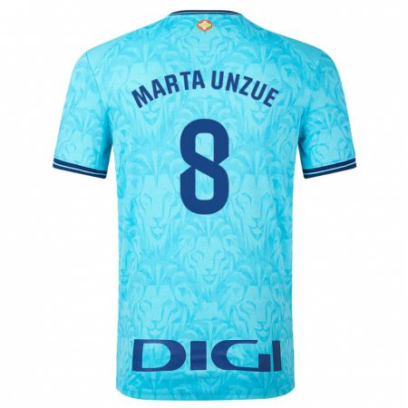 Kandiny Uomo Maglia Marta Unzué Urdániz #8 Cielo Blu Kit Gara Away 2023/24 Maglietta