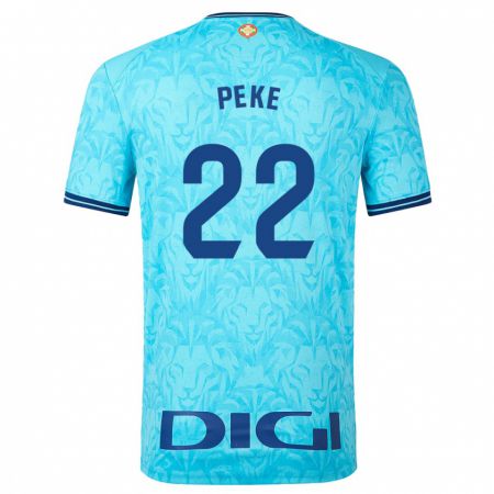 Kandiny Uomo Maglia Ainize Barea Nuñez #22 Cielo Blu Kit Gara Away 2023/24 Maglietta