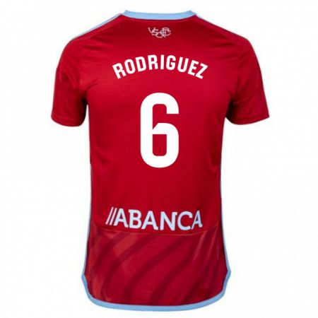 Kandiny Uomo Maglia Damián Rodríguez #6 Rosso Kit Gara Away 2023/24 Maglietta