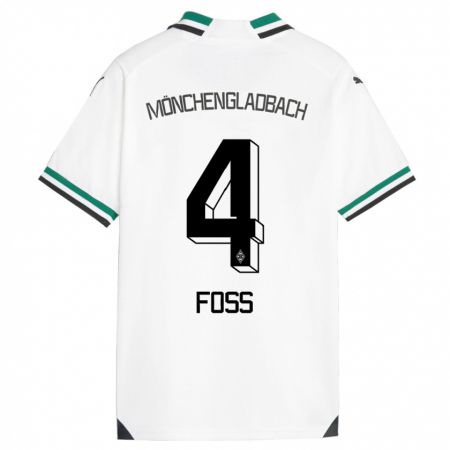 Kandiny Donna Maglia Jonathan Foss #4 Bianco Verde Kit Gara Home 2023/24 Maglietta