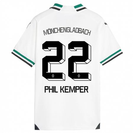 Kandiny Donna Maglia Phil Kemper #22 Bianco Verde Kit Gara Home 2023/24 Maglietta