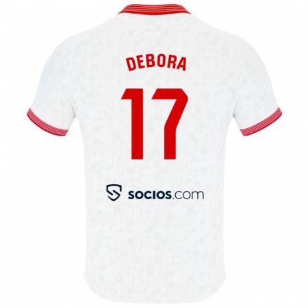 Kandiny Donna Maglia Débora García Mateo #17 Bianco Kit Gara Home 2023/24 Maglietta