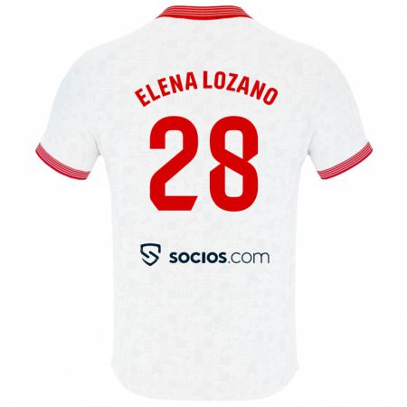 Kandiny Donna Maglia Elena Lozano Gallego #28 Bianco Kit Gara Home 2023/24 Maglietta