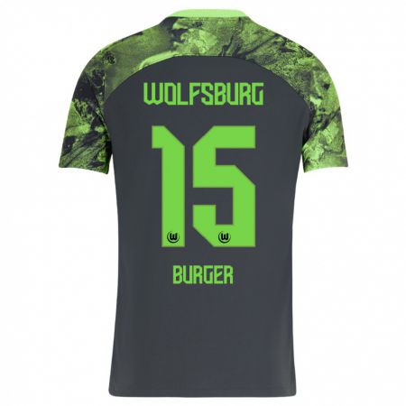 Kandiny Donna Maglia Jan Bürger #15 Grigio Scuro Kit Gara Away 2023/24 Maglietta