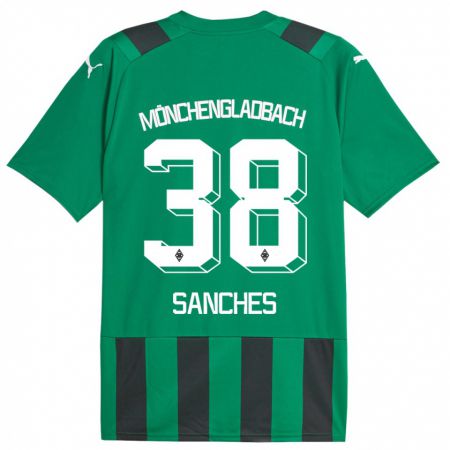 Kandiny Donna Maglia Yvandro Borges Sanches #38 Nero Verde Kit Gara Away 2023/24 Maglietta