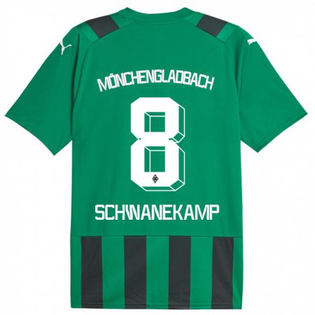 Kandiny Donna Maglia Jana Schwanekamp #8 Nero Verde Kit Gara Away 2023/24 Maglietta