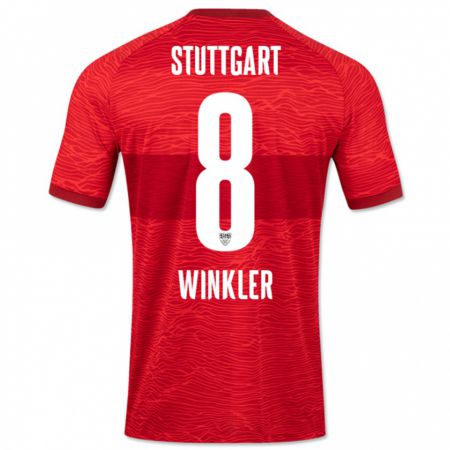 Kandiny Mujer Camiseta Nathan Winkler #8 Rojo 2ª Equipación 2023/24 La Camisa