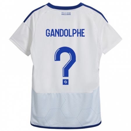 Kandiny Donna Maglia Adrien Gandolphe #0 Bianco Kit Gara Away 2023/24 Maglietta