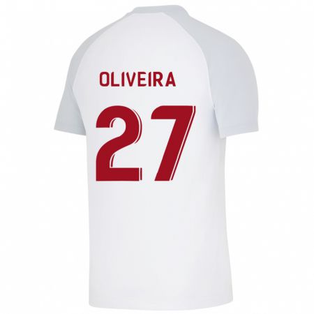 Kandiny Donna Maglia Sérgio Oliveira #27 Bianco Kit Gara Away 2023/24 Maglietta