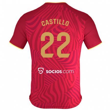 Kandiny Donna Maglia José Castillo #22 Rosso Kit Gara Away 2023/24 Maglietta