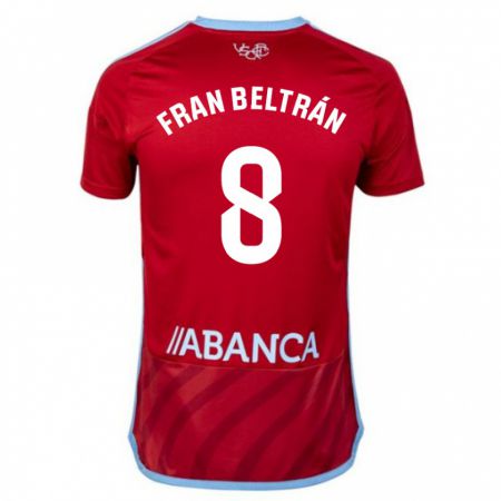 Kandiny Donna Maglia Fran Beltrán #8 Rosso Kit Gara Away 2023/24 Maglietta