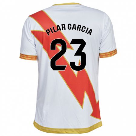 Kandiny Niño Camiseta María Pilar García Villalba #23 Blanco 1ª Equipación 2023/24 La Camisa