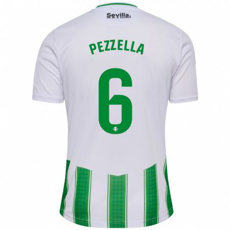 Kandiny Bambino Maglia Germán Pezzella #6 Bianco Kit Gara Home 2023/24 Maglietta