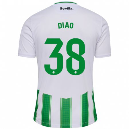 Kandiny Niño Camiseta Assane Diao #38 Blanco 1ª Equipación 2023/24 La Camisa