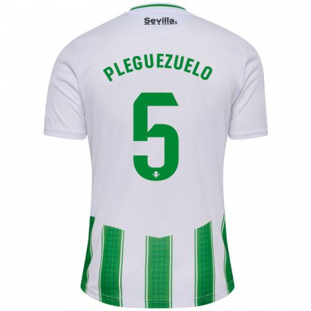 Kandiny Niño Camiseta Xavi Pleguezuelo #5 Blanco 1ª Equipación 2023/24 La Camisa