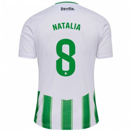 Kandiny Niño Camiseta Natalia Montilla Martinez #8 Blanco 1ª Equipación 2023/24 La Camisa