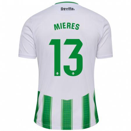 Kandiny Niño Camiseta Malena Mieres García #13 Blanco 1ª Equipación 2023/24 La Camisa