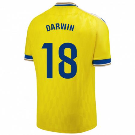 Kandiny Kinderen Darwin Machís #18 Geel Thuisshirt Thuistenue 2023/24 T-Shirt België