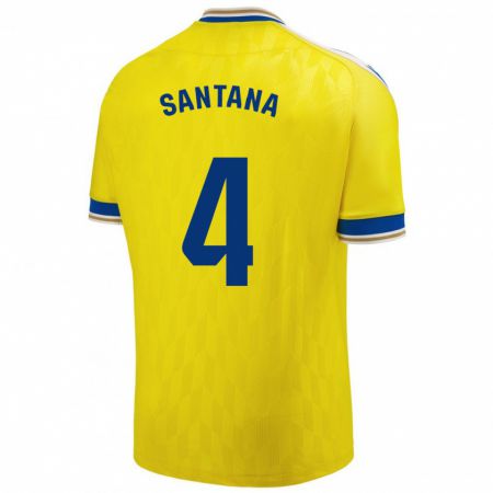 Kandiny Bambino Maglia María Del Carmen Santana Vázquez #4 Giallo Kit Gara Home 2023/24 Maglietta