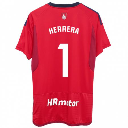 Kandiny Kinderen Sergio Herrera #1 Rood Thuisshirt Thuistenue 2023/24 T-Shirt België