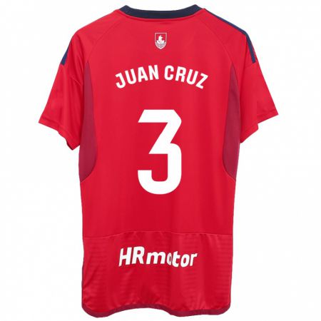 Kandiny Kinderen Juan Cruz #3 Rood Thuisshirt Thuistenue 2023/24 T-Shirt België