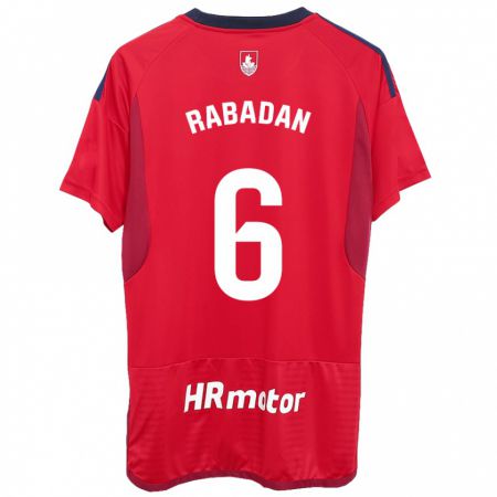 Kandiny Kinderen David Rabadán #6 Rood Thuisshirt Thuistenue 2023/24 T-Shirt België